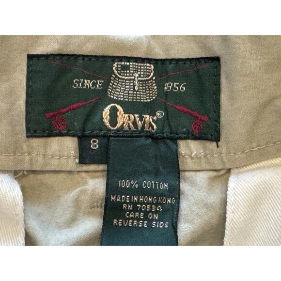 Size 8 Orvis Hunting Pants Double Knee Brushguard Khaki Chino Work - Picture 2 of 15